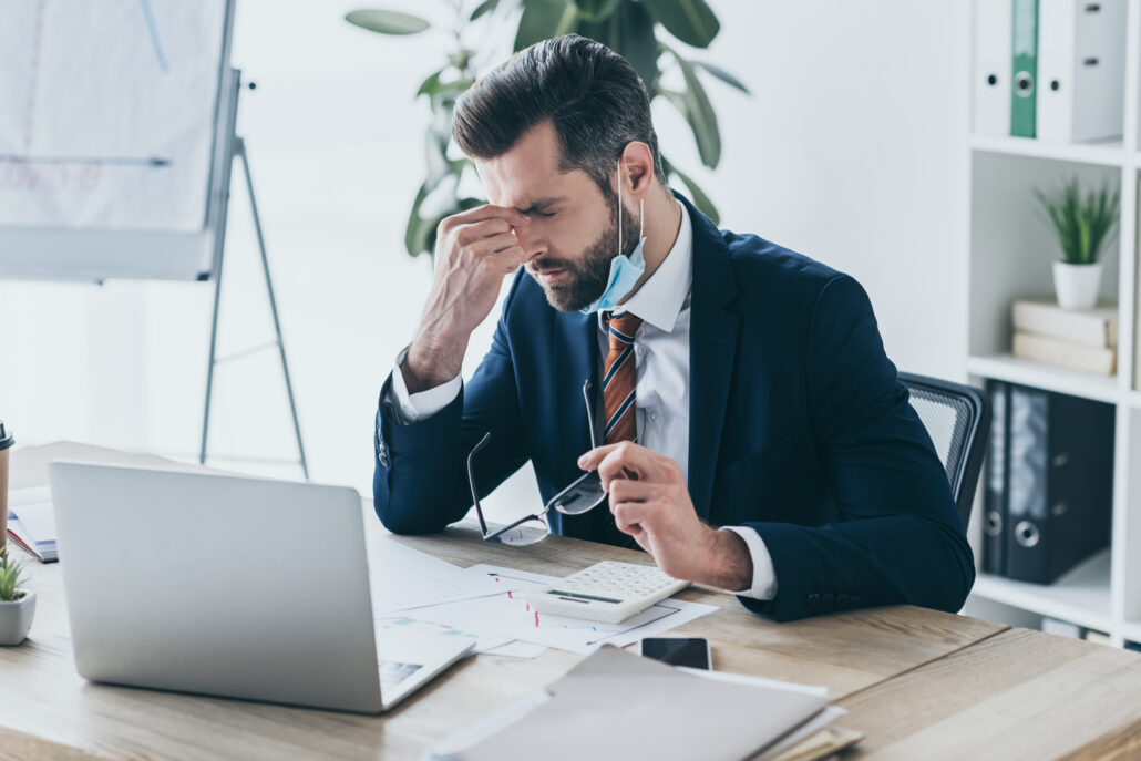 stress and our testostereone man at desk 